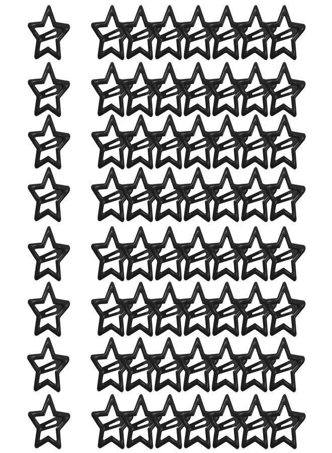 FZWONVUC 64 Pcs Cute Metal Star Snap Hair Clips for Women Girls,Small Barrettes for Thin/Fine/Short Hair,Strong Hold Hair Accessories (Black) - Image 1